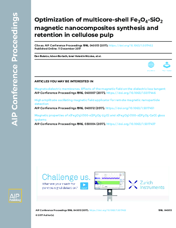 (PDF) Optimization of multicore-shell Fe3O4-SiO2 magnetic ...