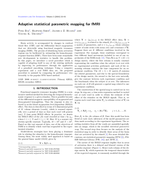  pdf adaptive statistical parametric mapping for fmri