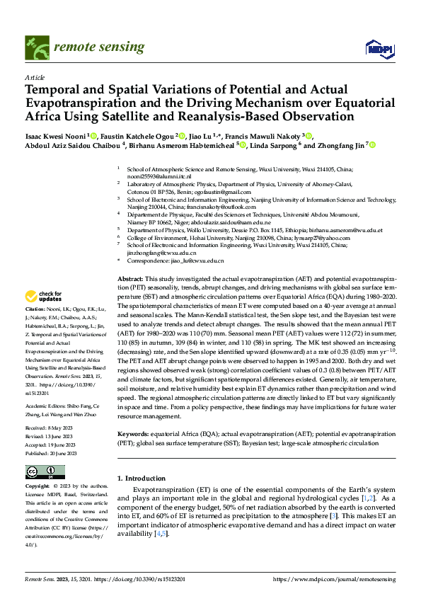 (PDF) Temporal and Spatial Variations of Potential and Actual ...