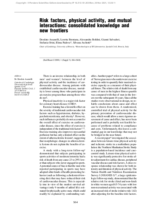 (PDF) Risk factors, physical activity, and mutual interactions ...