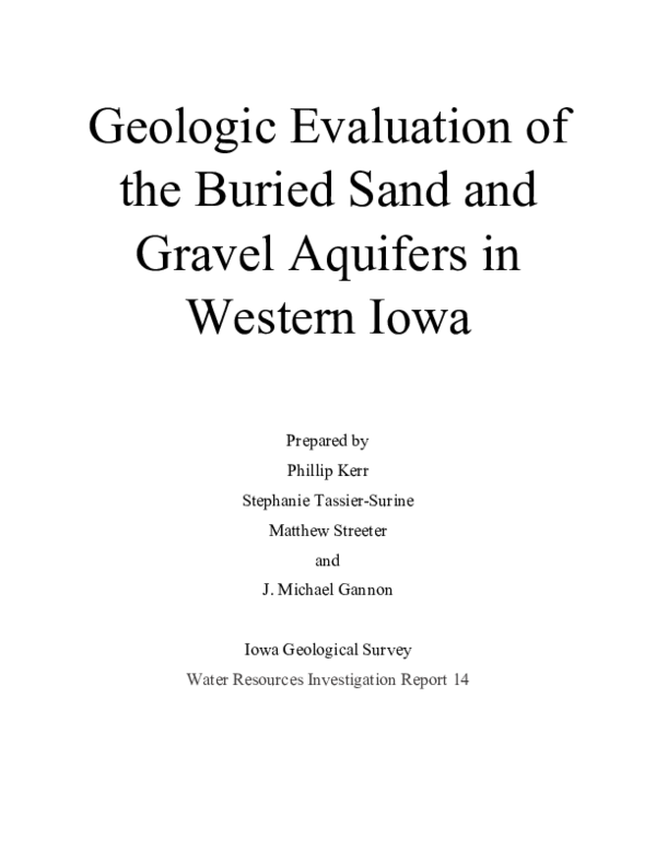 (PDF) Geologic Evalutation of the Buried Sand and Gravel Aquifers in ...