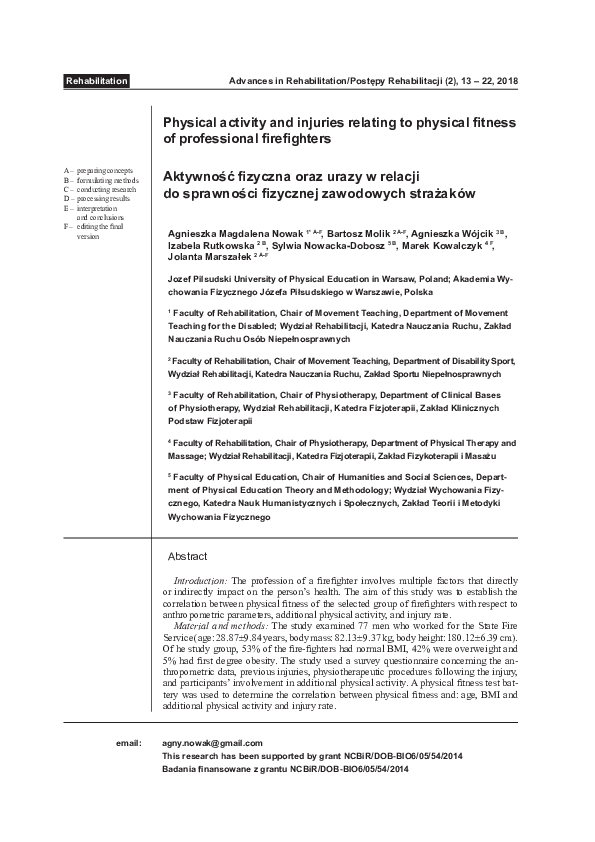 (PDF) Physical Activity and Injuries Relating to Physical Fitness of ...
