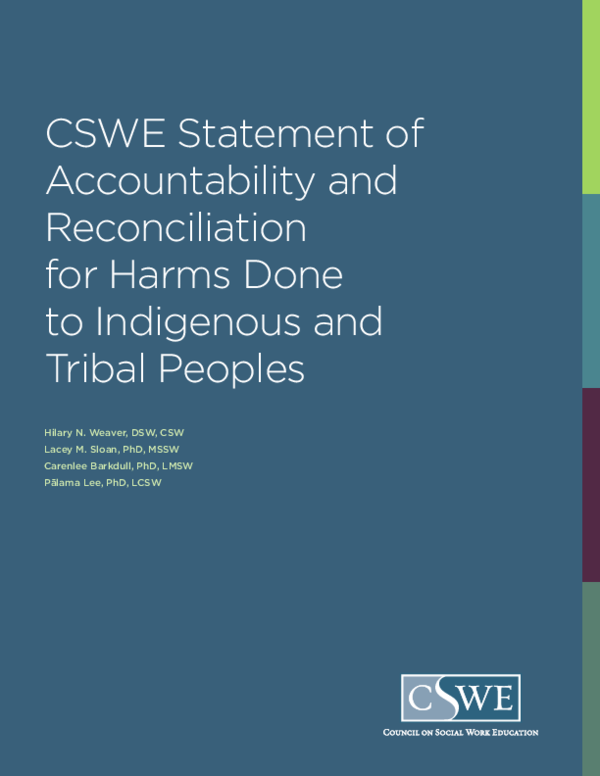 (PDF) CSWE Statement of Accountability and Reconciliation for Harms ...