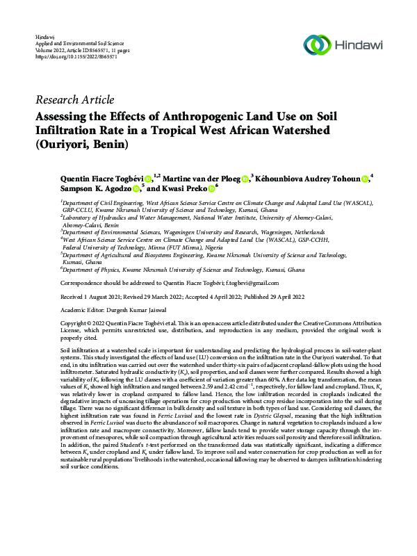 (PDF) Assessing the Effects of Anthropogenic Land Use on Soil ...