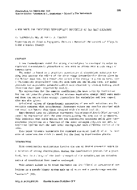 (PDF) A new model for predicting thermodynamic properties of sea salt ...