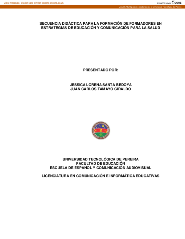 (PDF) Secuencia didáctica para la formación de formadores en ...