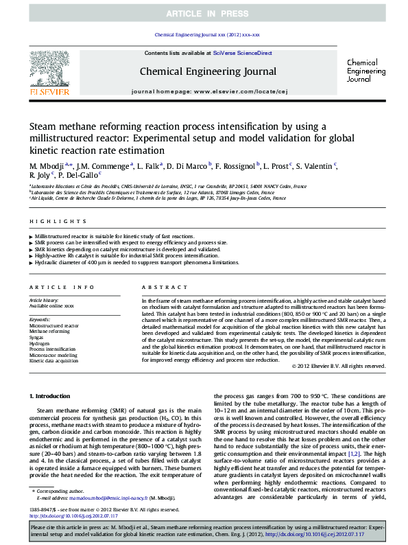 (PDF) Steam methane reforming reaction process intensification by using ...