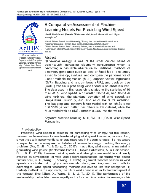 (PDF) A Comparative Assessment of Machine Learning Models for ...