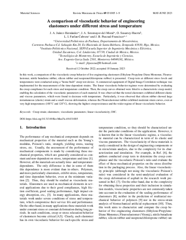 (PDF) A comparison of viscoelastic behavior of engineering elastomers ...