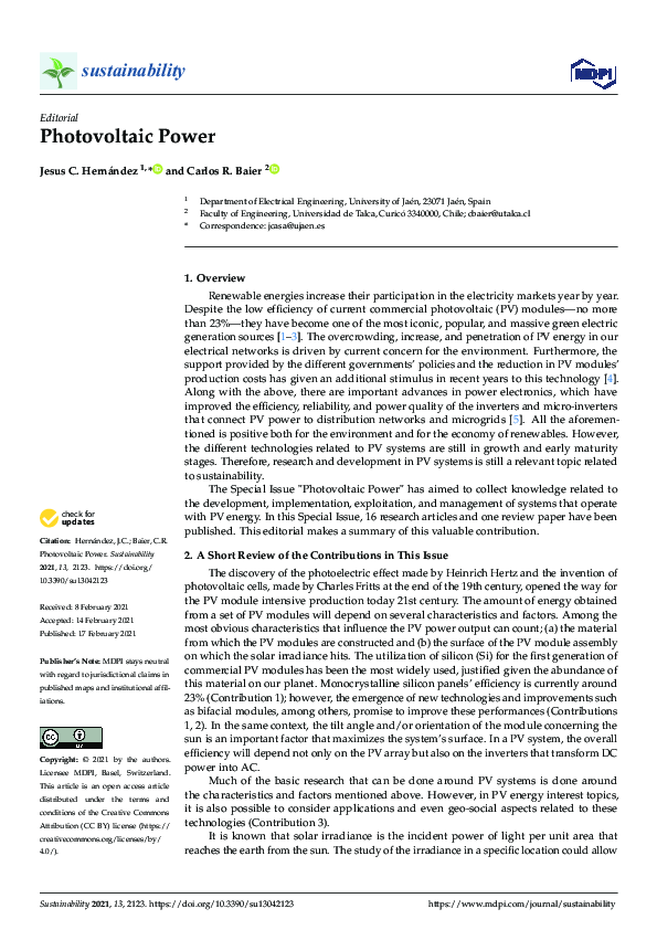 (PDF) Photovoltaic Power