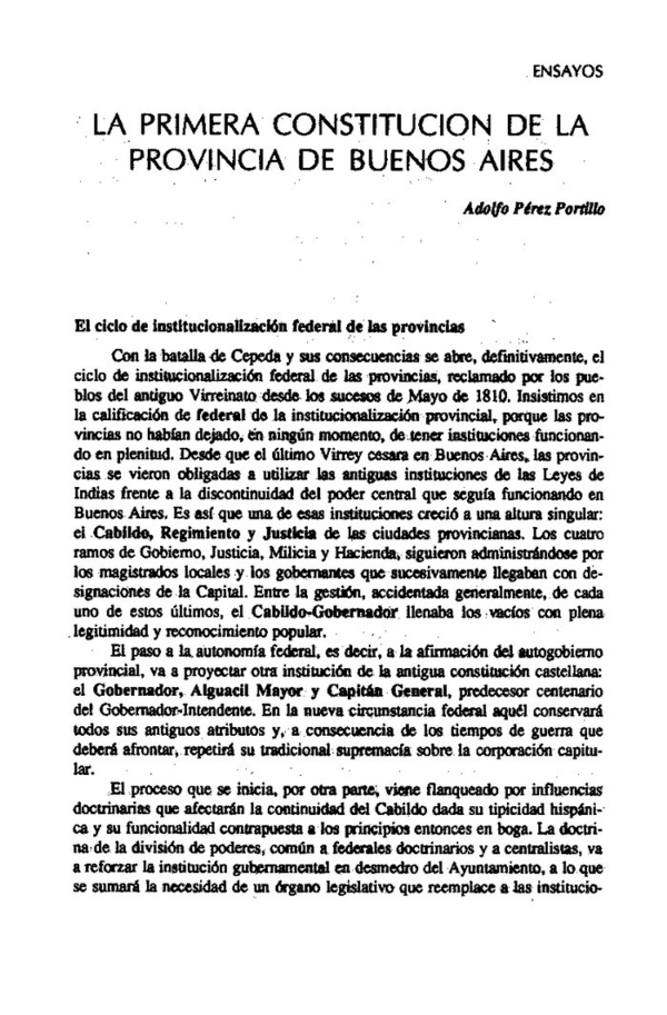 (PDF) La primera Constitución de la Provincia de Buenos Aires