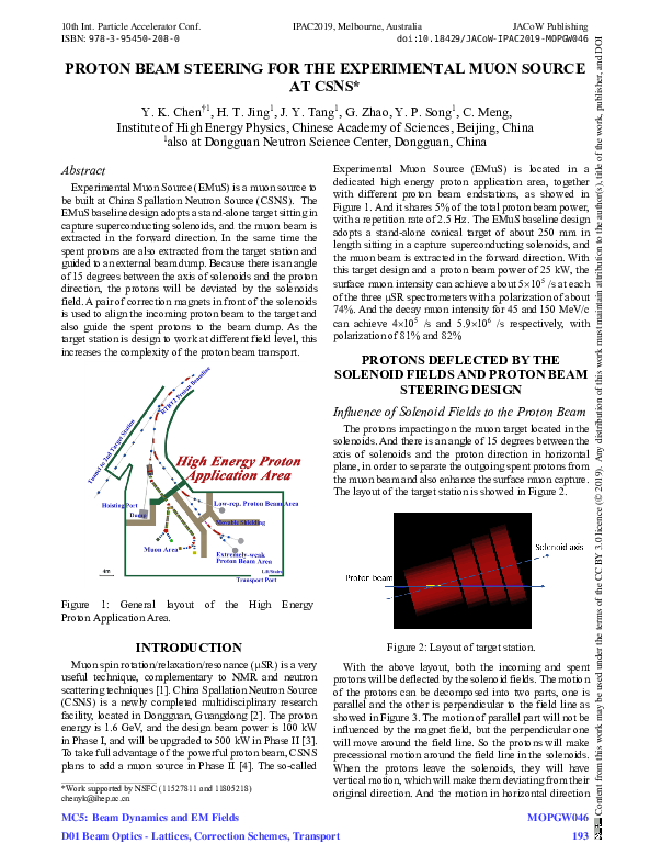 (PDF) Proton Beam Steering for the Experimental Muon Source at CSNS