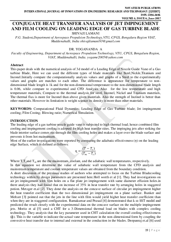 (PDF) Conjugate Heat Transfer Analysis Of Jet Impingement And Film ...