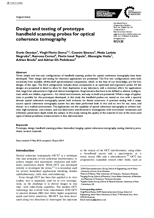 (PDF) Design and testing of prototype handheld scanning probes for ...