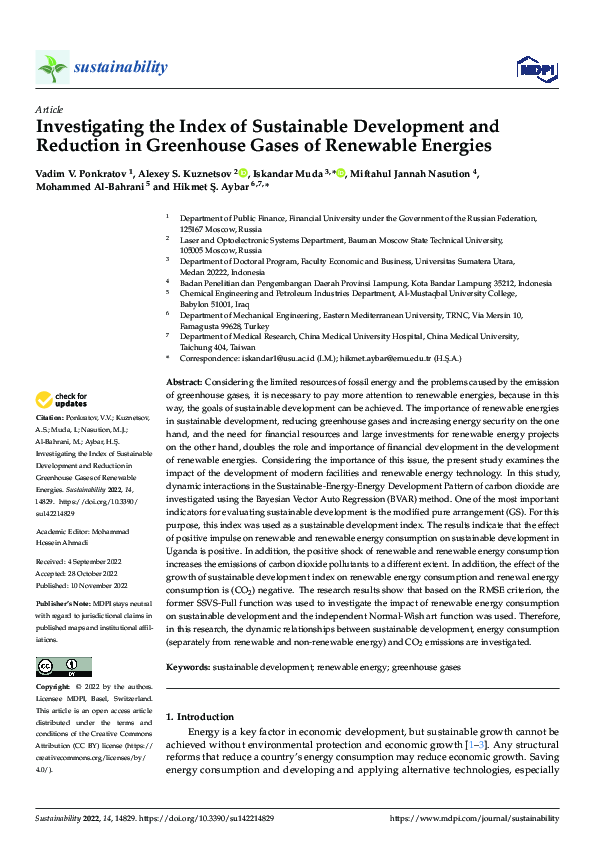(PDF) Investigating the Index of Sustainable Development and Reduction ...