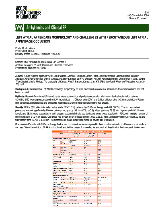 (PDF) Left Atrial Appendage Morphology and Challenges with Percutaneous ...