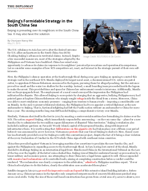 (PDF) Beijing’s Formidable Strategy in the South China Sea