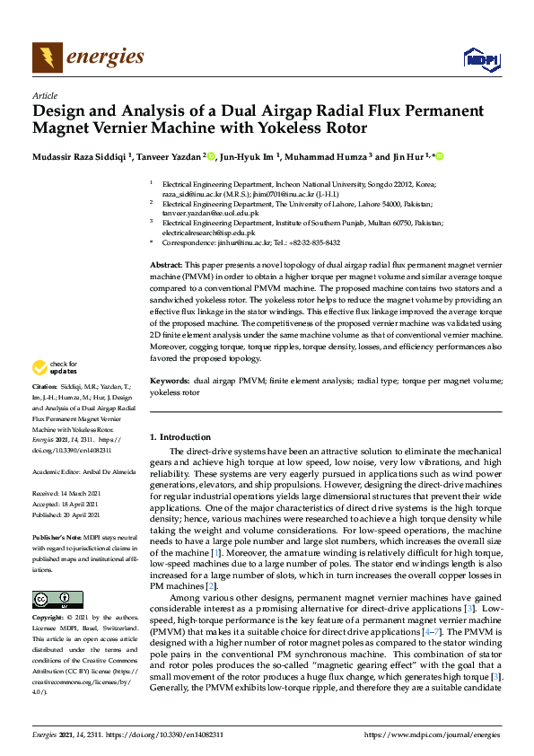 (PDF) Design and Analysis of a Dual Airgap Radial Flux Permanent Magnet ...