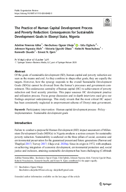 (PDF) The Practice of Human Capital Development Process and Poverty ...