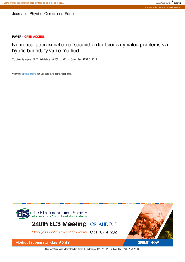 (PDF) Numerical approximation of second-order boundary value problems ...