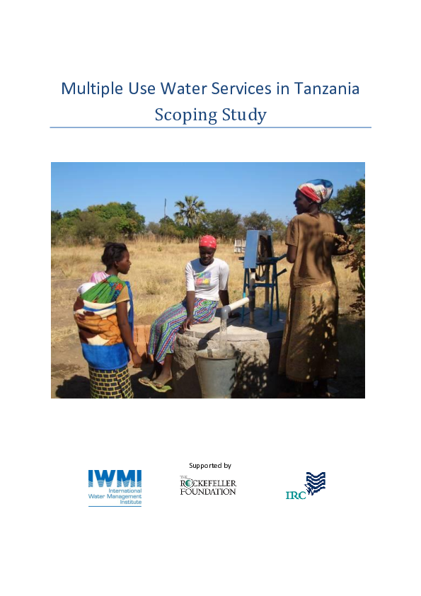 (PDF) Multiple use water services in Tanzania scoping study
