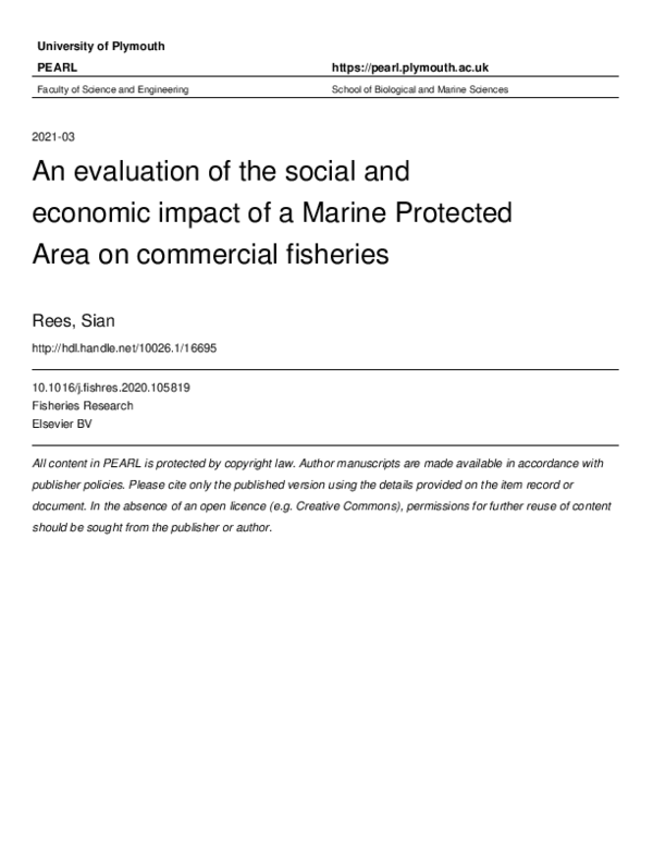(PDF) An evaluation of the social and economic impact of a Marine ...