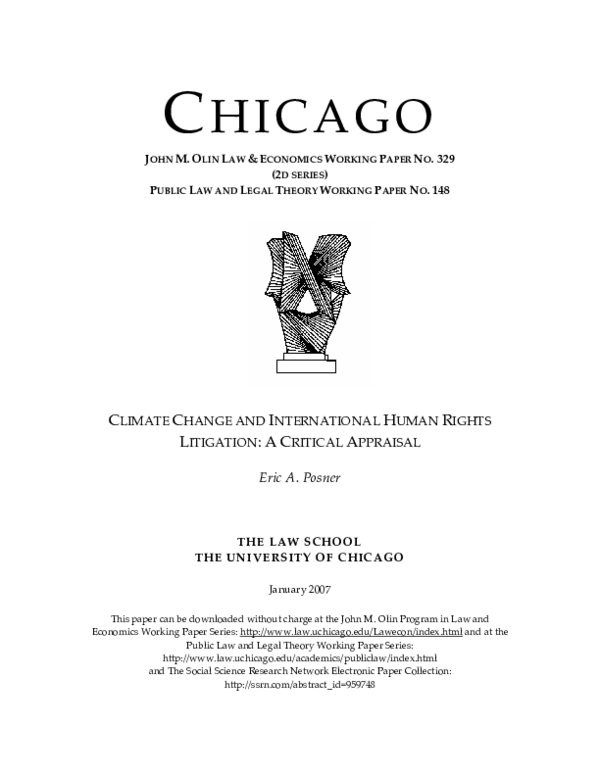(PDF) Climate Change and International Human Rights Law