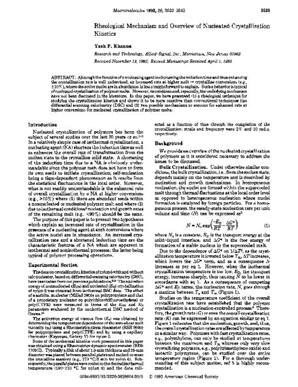 (PDF) Rheological mechanism and overview of nucleated crystallization ...