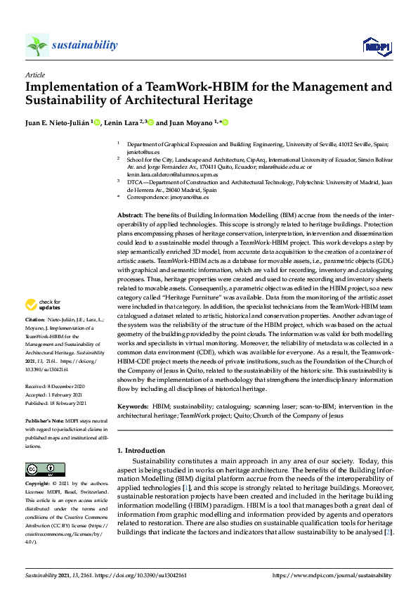 (PDF) Implementation of a TeamWork-HBIM for the Management and ...