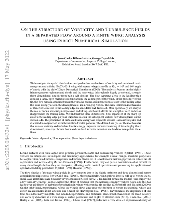 (PDF) Structure of vorticity and turbulence fields in a separated flow ...