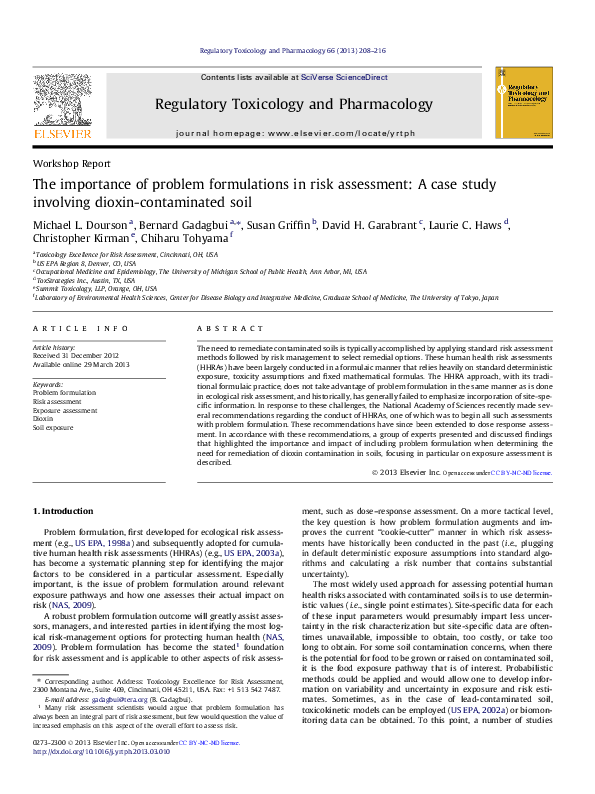 (PDF) The importance of problem formulations in risk assessment: A case ...