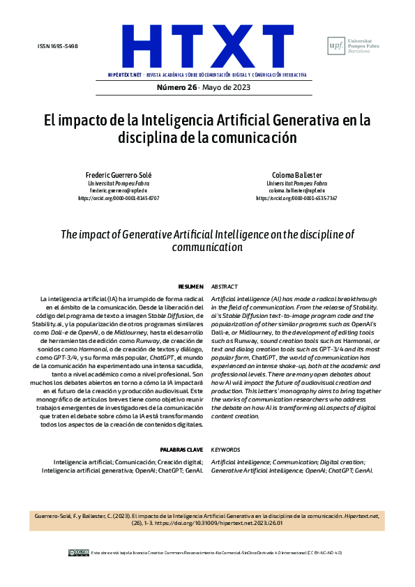 (PDF) El impacto de la Inteligencia Artificial Generativa en la ...