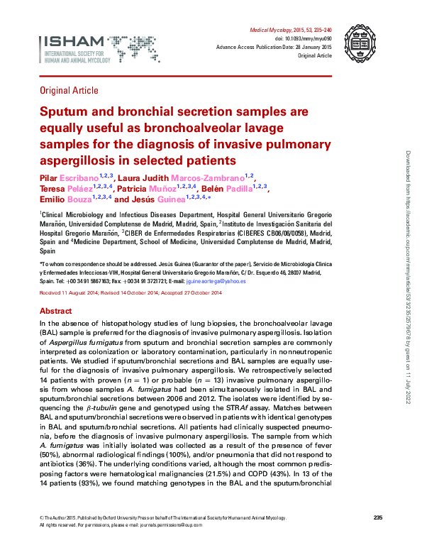 (PDF) Sputum and bronchial secretion samples are equally useful as ...