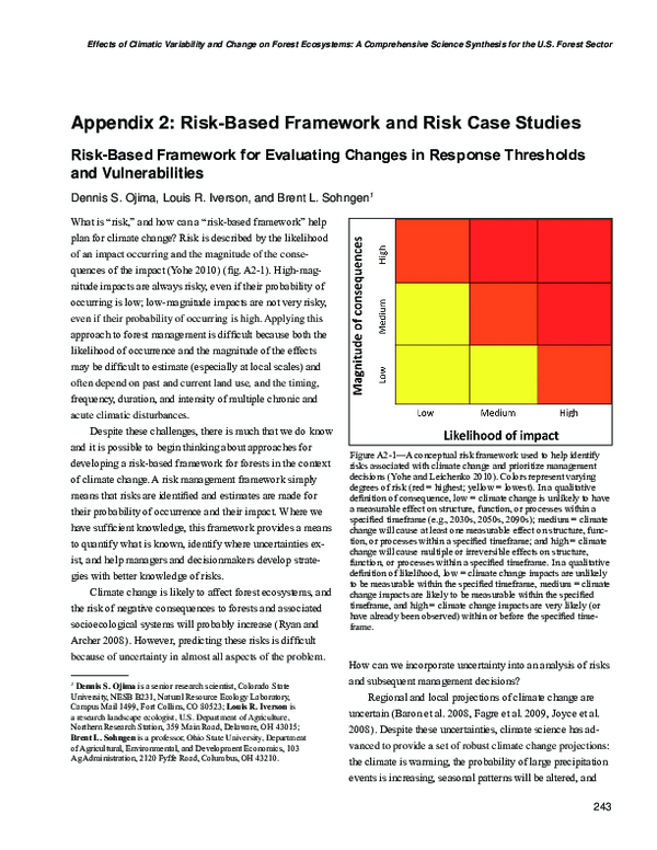 (PDF) Appendix 2: Risk-Based Framework and Risk Case Studies