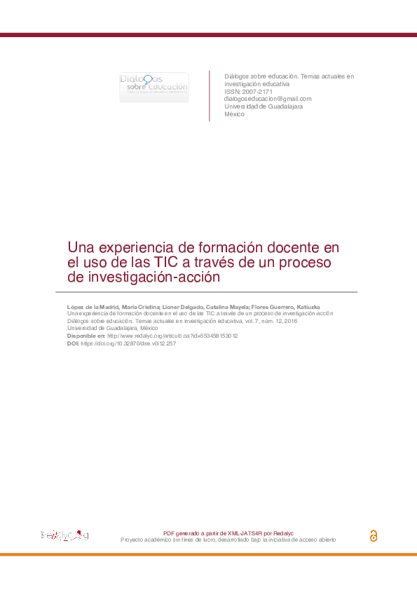 (PDF) Una experiencia de formación docente en el uso de las TIC a ...