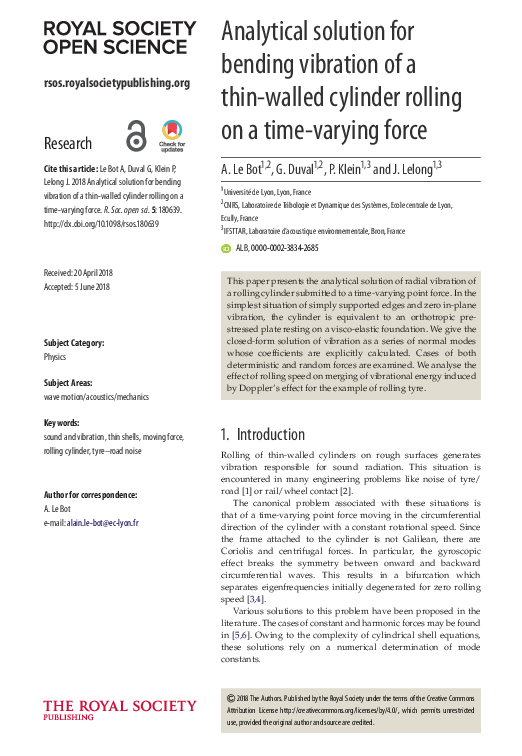 (PDF) Analytical solution for bending vibration of a thin-walled ...