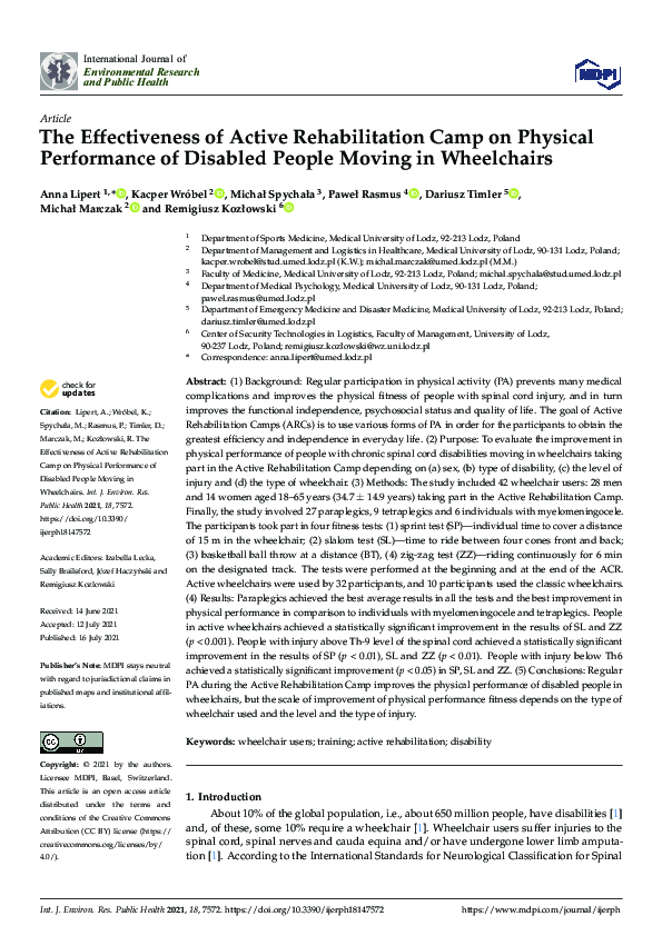 (PDF) The Effectiveness of Active Rehabilitation Camp on Physical ...