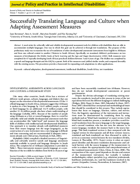 (PDF) Successfully Translating Language and Culture when Adapting ...