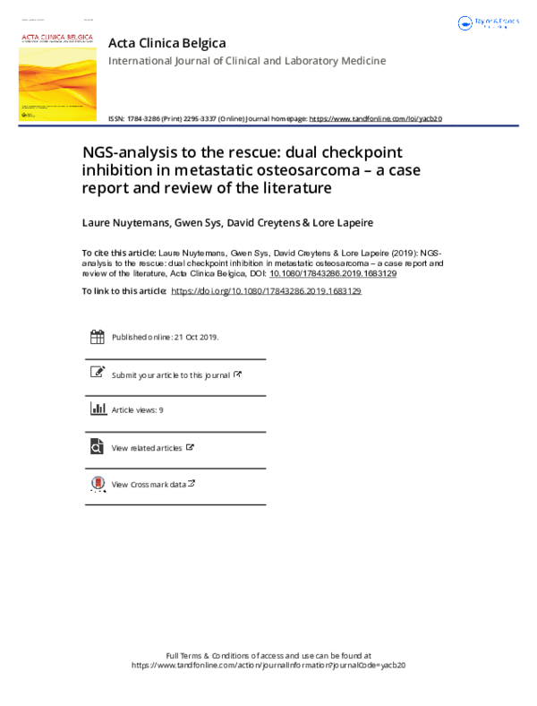 (PDF) NGS-analysis to the rescue: dual checkpoint inhibition in ...