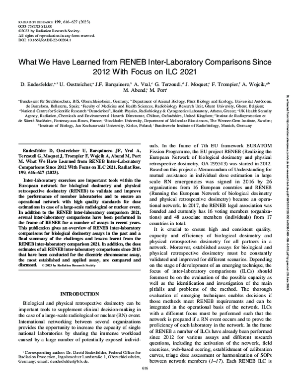 (PDF) What We Have Learned from RENEB Inter-Laboratory Comparisons ...