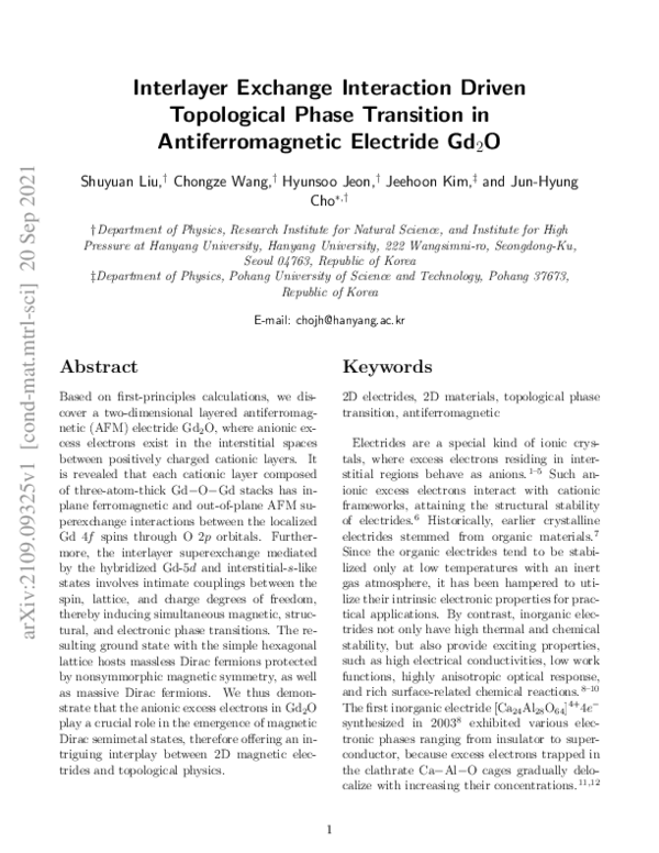 (PDF) Interlayer exchange interaction driven topological phase ...