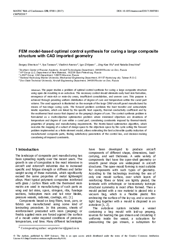 (PDF) FEM model-based optimal control synthesis for curing a large ...