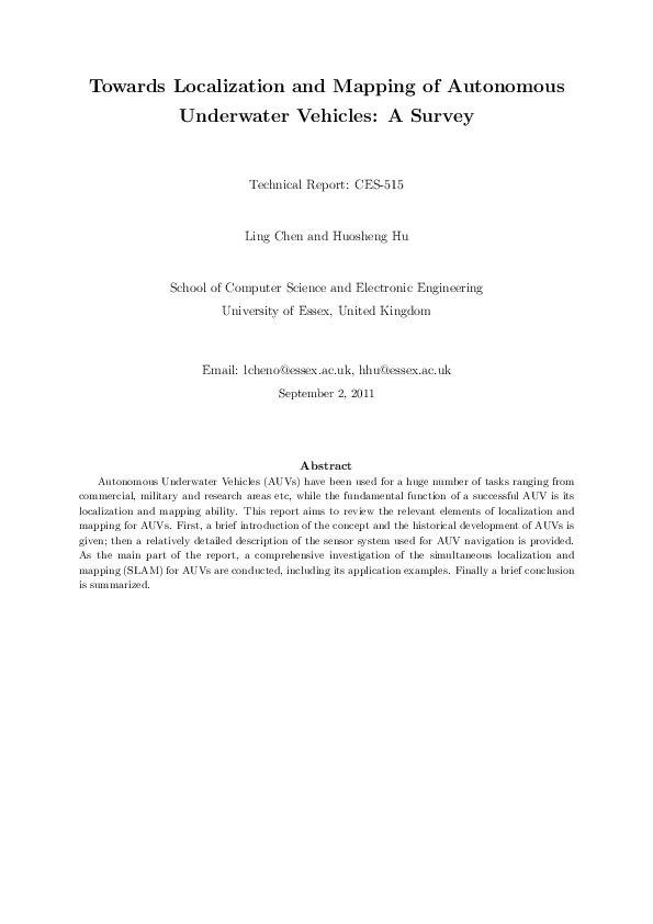 (PDF) Towards Localization and Mapping of Autonomous Underwater ...