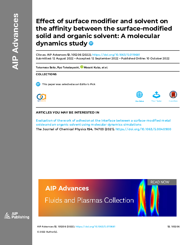 (PDF) Effect of surface modifier and solvent on the affinity between ...