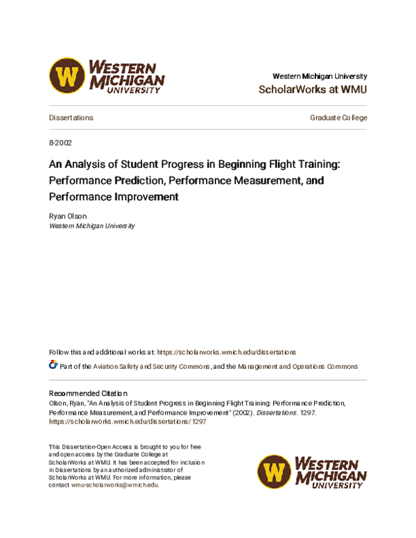(PDF) An analysis of student progress in beginning flight training ...