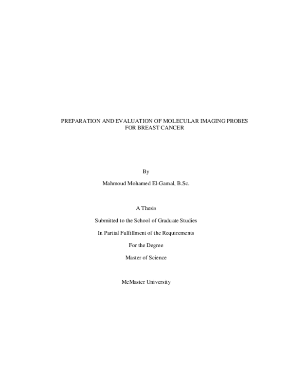 (PDF) Preparation and Evaluation of Molecular Imaging Probes for Breast ...