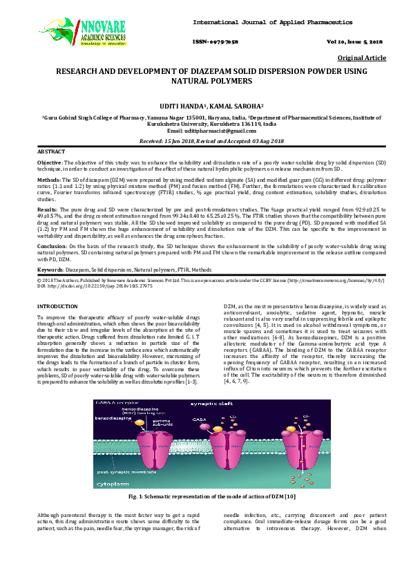 (PDF) RESEARCH AND DEVELOPMENT OF DIAZEPAM SOLID DISPERSION POWDER ...
