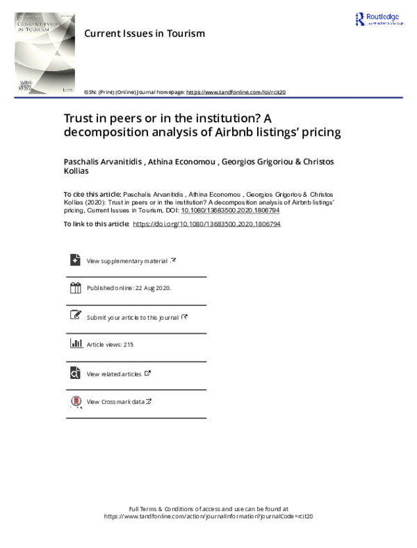 (PDF) Trust in peers or in the institution? A decomposition analysis of ...