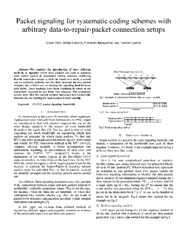 (PDF) Packet signaling for systematic coding schemes with arbitrary ...