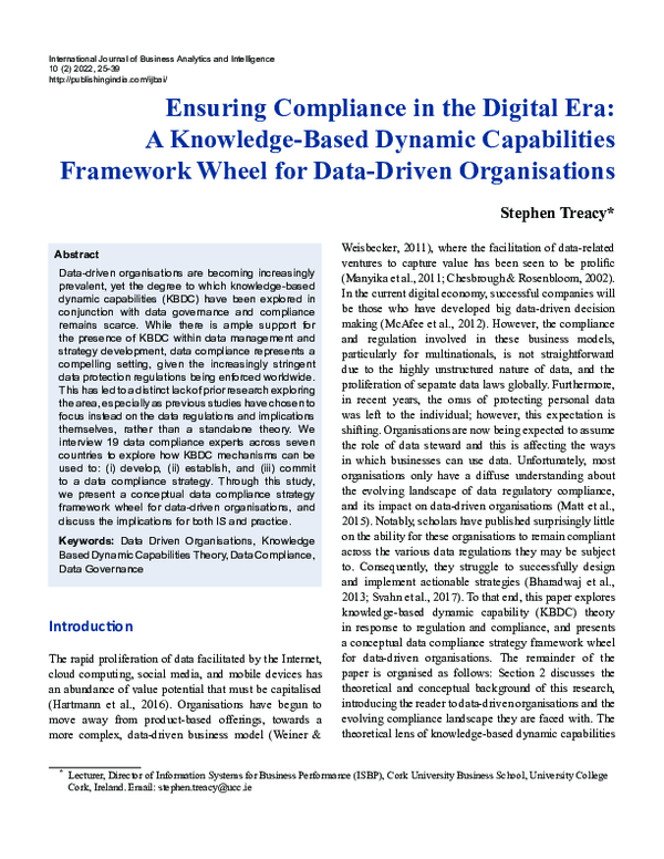 (PDF) Ensuring Compliance in the Digital Era: A Knowledge-Based Dynamic ...